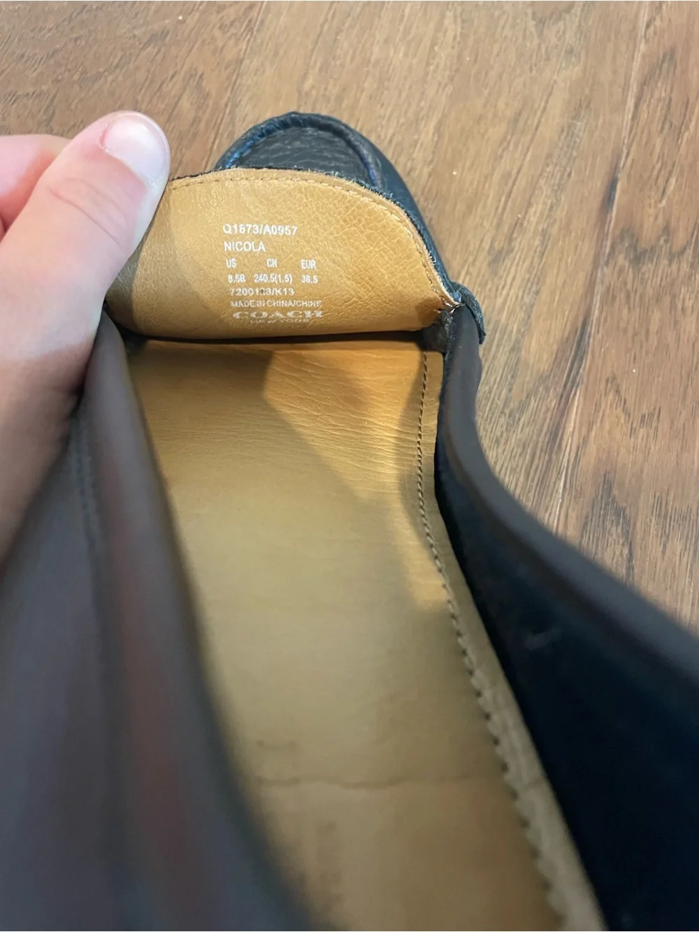 Coach Black Leather Nicola Loafers